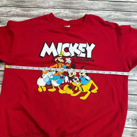 Disney Micky and Friends Women's Red Pullover Sweatshirt M Med Medium 7-9 Crew - Picture 8 of 13